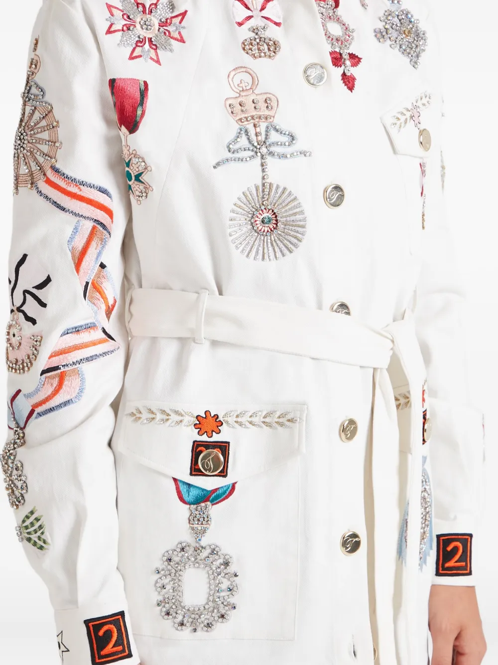 Temperley London Diamantine shirtjack Wit