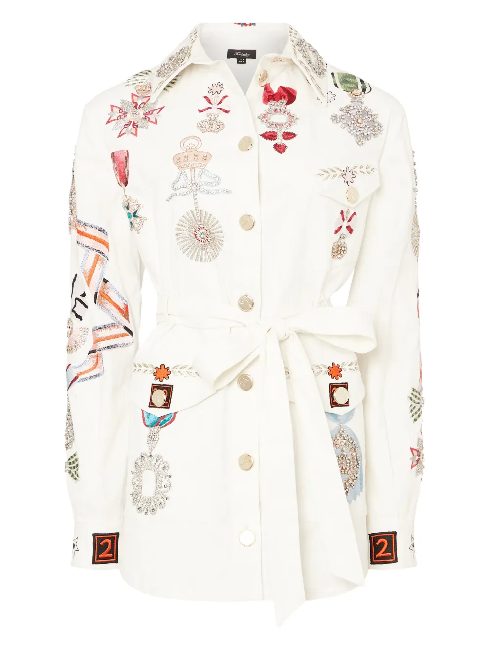 Temperley London Diamantine シャツジャケット - ホワイト Temperley London Diamantine シャツジャケット - ホワイト