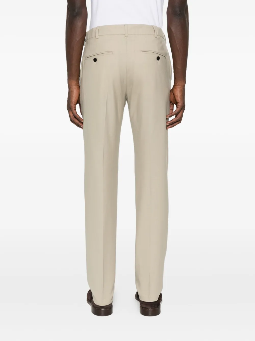 Cellar Door Flat-front Trousers In Neutral