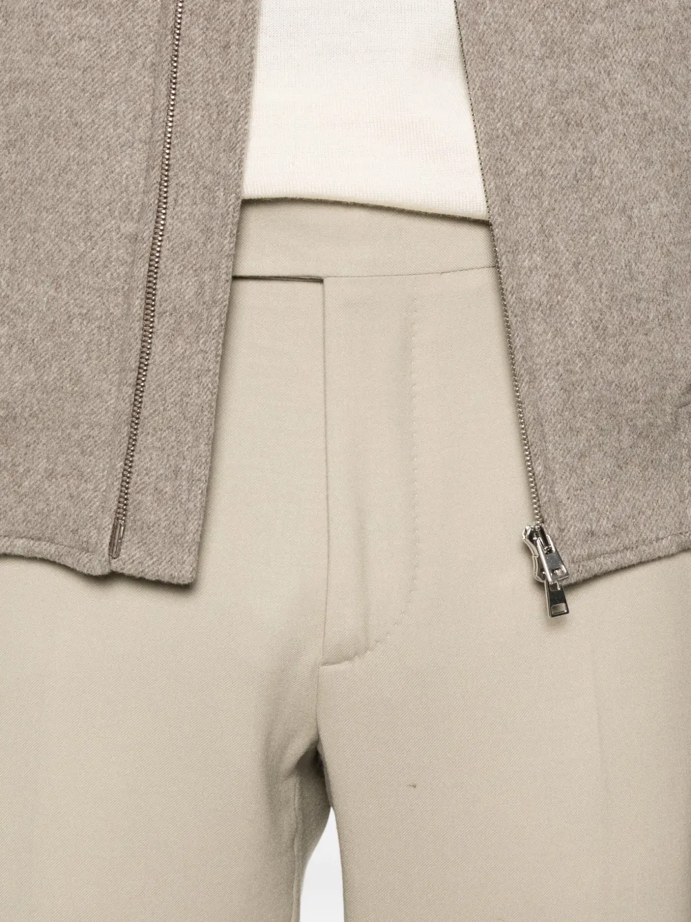 Cellar Door Flat-front Trousers In Neutral