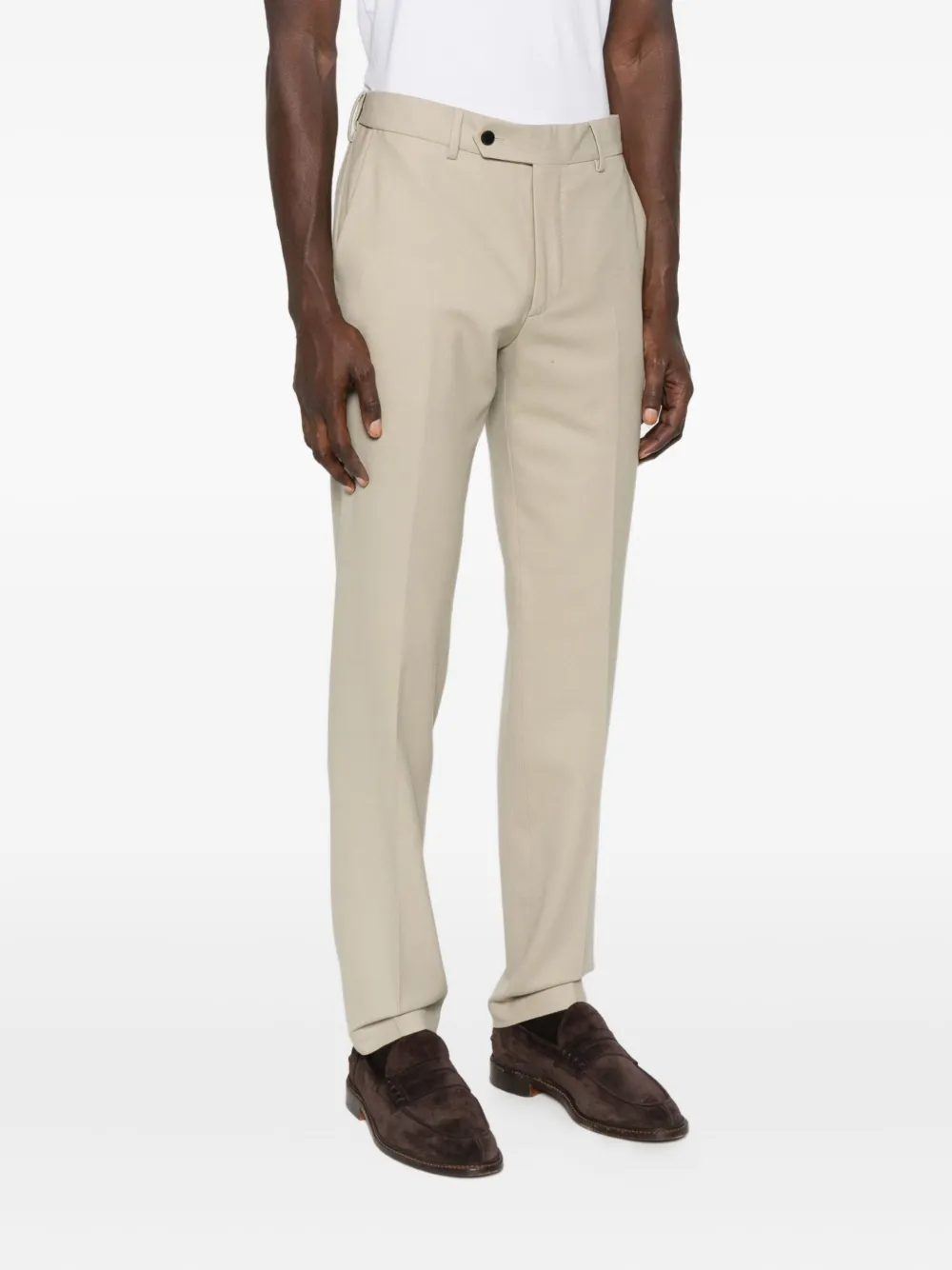 Cellar Door Flat-front Trousers In Neutral