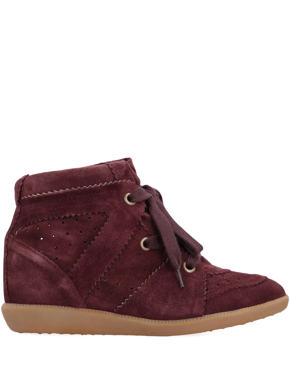 Isabel Marant Lace-up Wedge Sneakers In Red