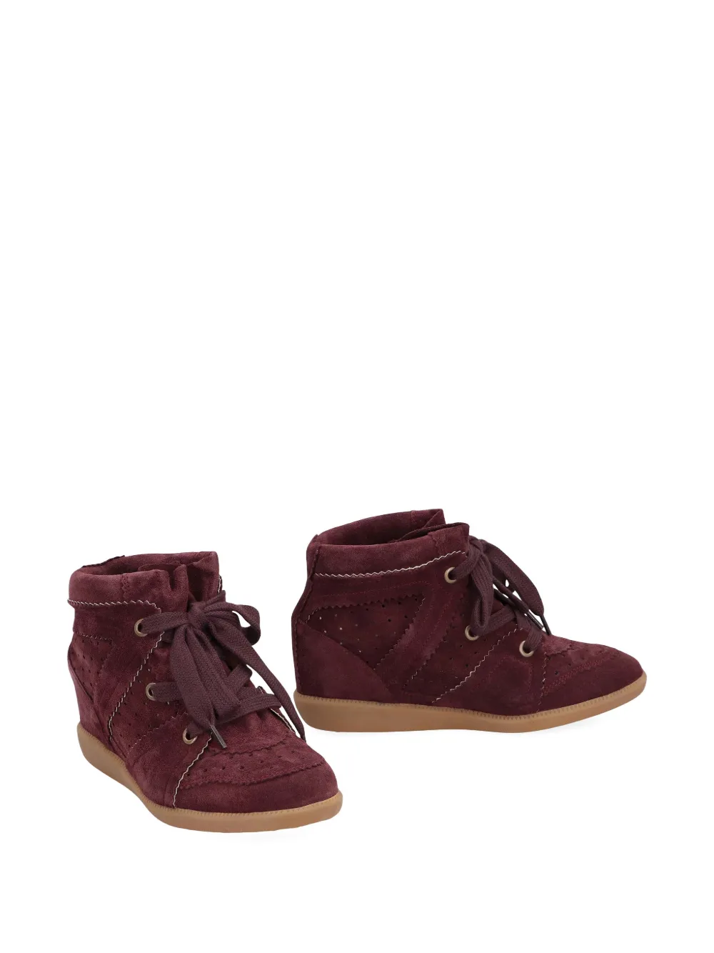 Isabel Marant Lace-up Wedge Sneakers In Red