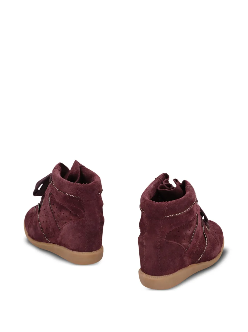 ISABEL MARANT lace-up wedge sneakers Red