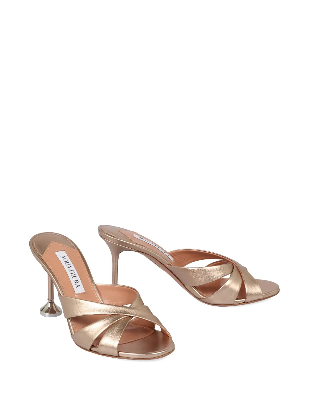 Aquazzura crossover-straps leather sandals Gold