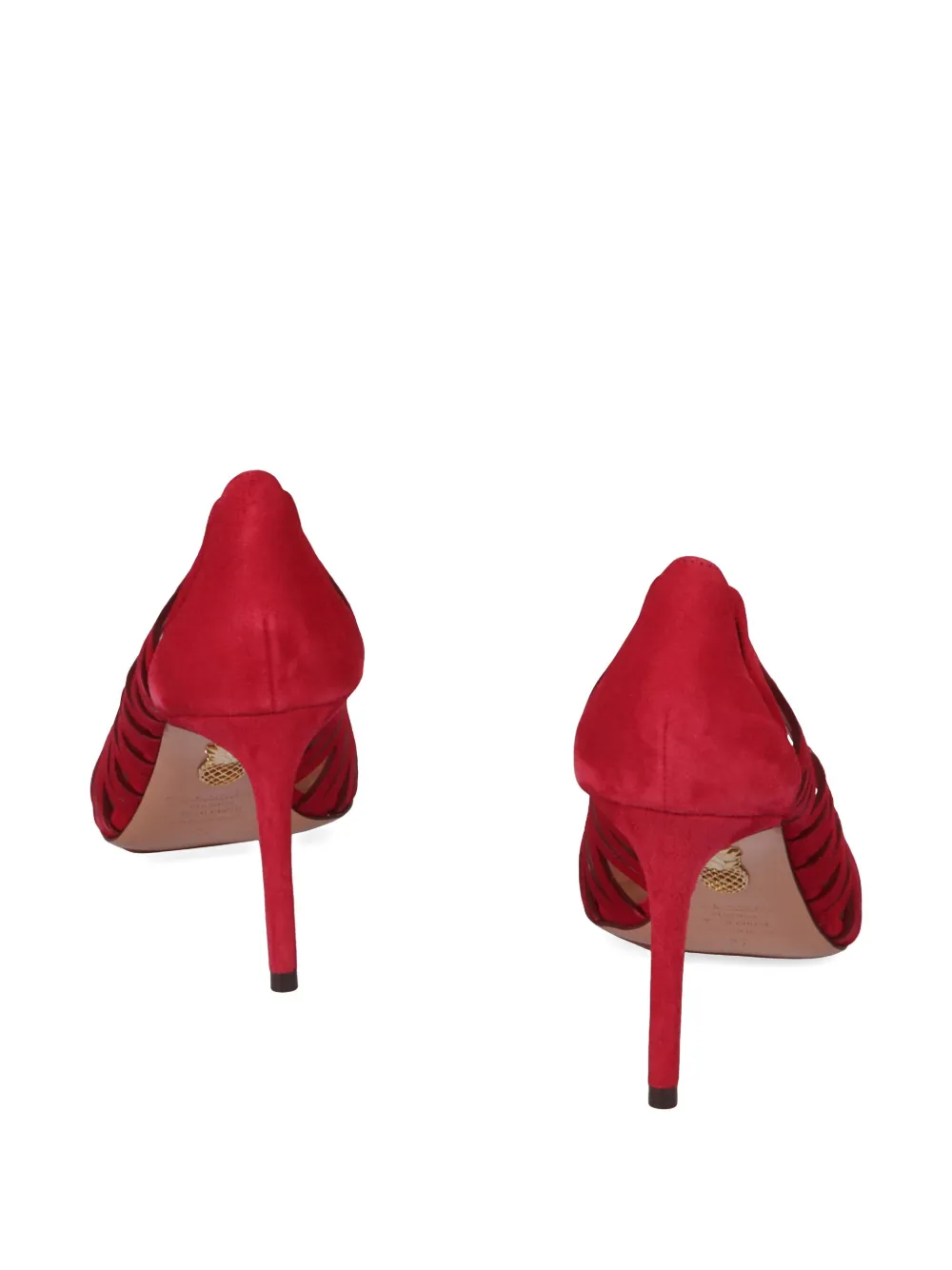 Aquazzura 85mm Peep Scalloped-cut Pumps In Red