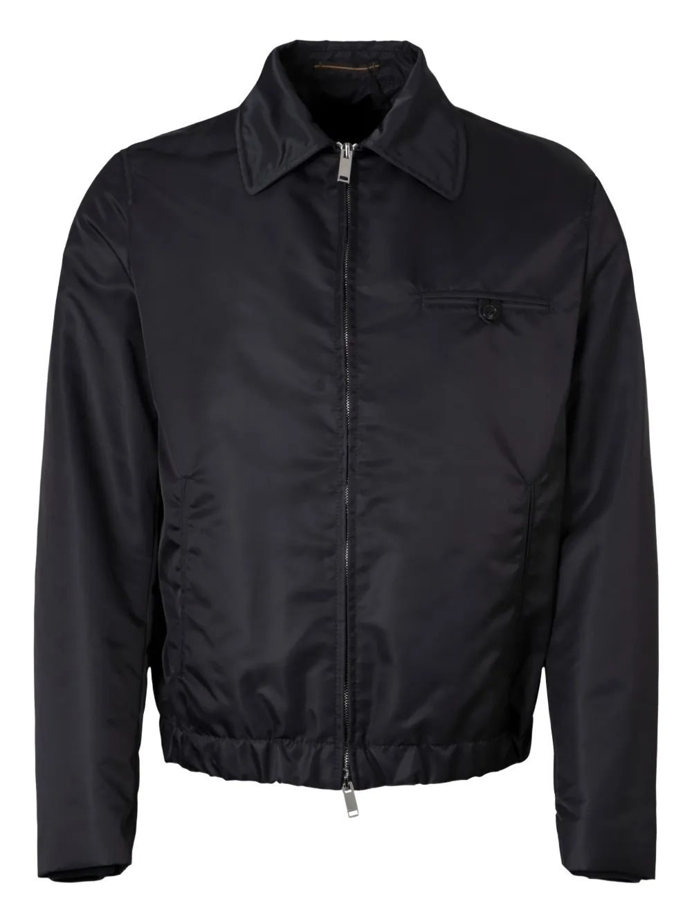 slowear zip-fastening elastic-hem bomber jacket | Black | Image 1