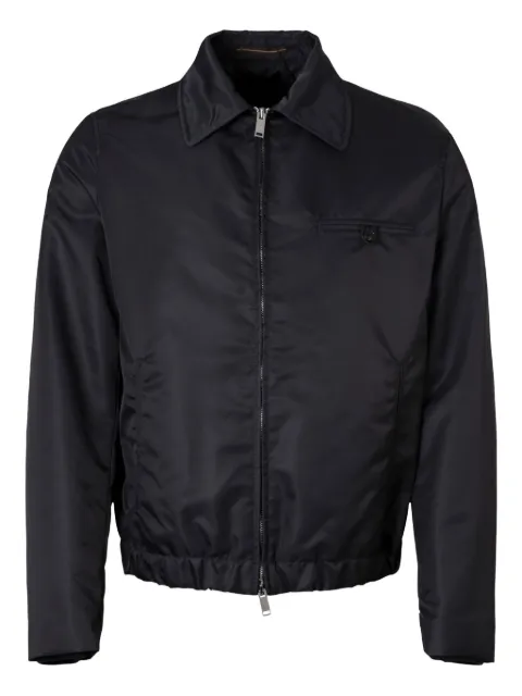 slowear zip-fastening elastic-hem bomber jacket