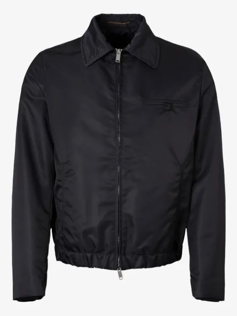 slowear zip-fastening elastic-hem bomber jacket