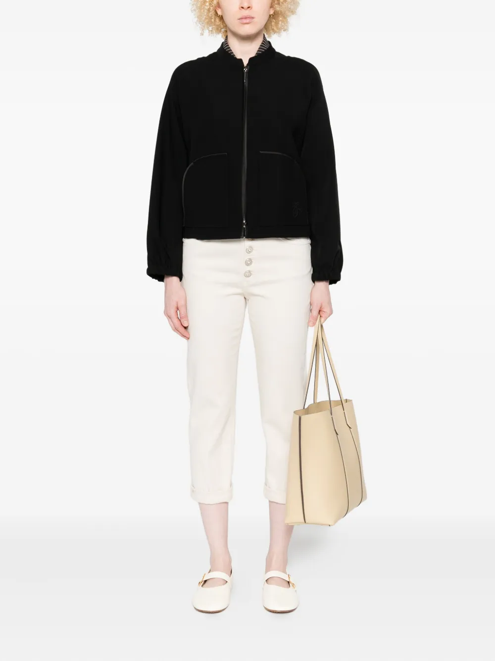 DONDUP Jeans met knoop- en ritssluiting - Beige