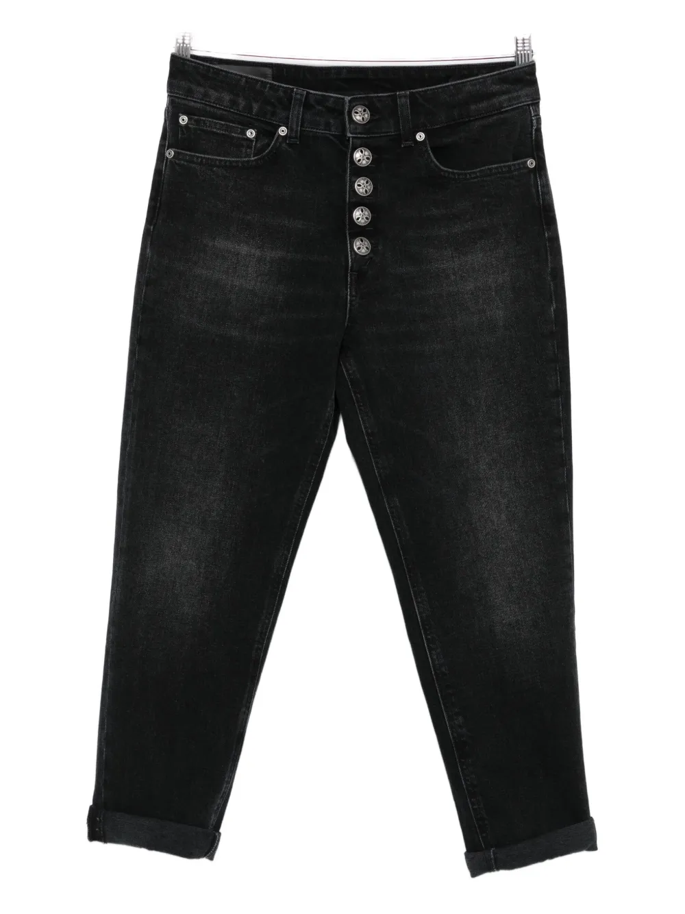 Dondup Cropped Boyfriend Jeans In Black
