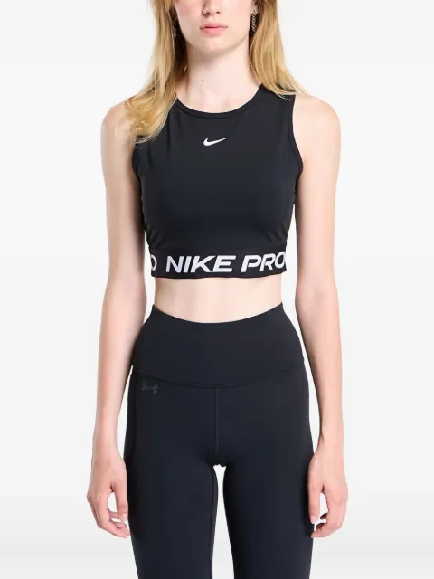 Nike logo-tape cropped performance tank top