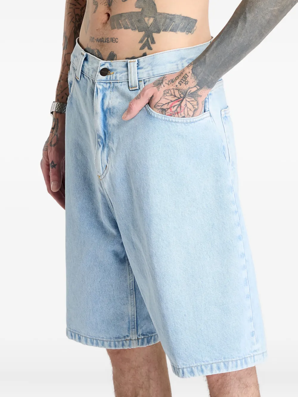 Carhartt High Waist Denim Shorts In Blue