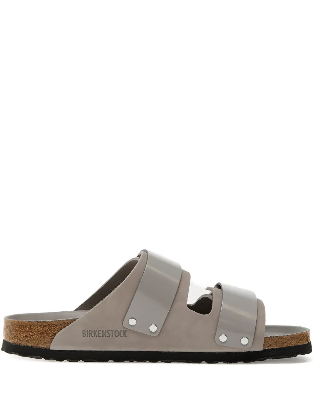 Birkenstock leather double-strap sandals Grey