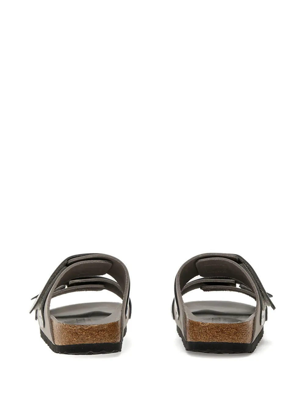 Birkenstock leather double-strap sandals Grey