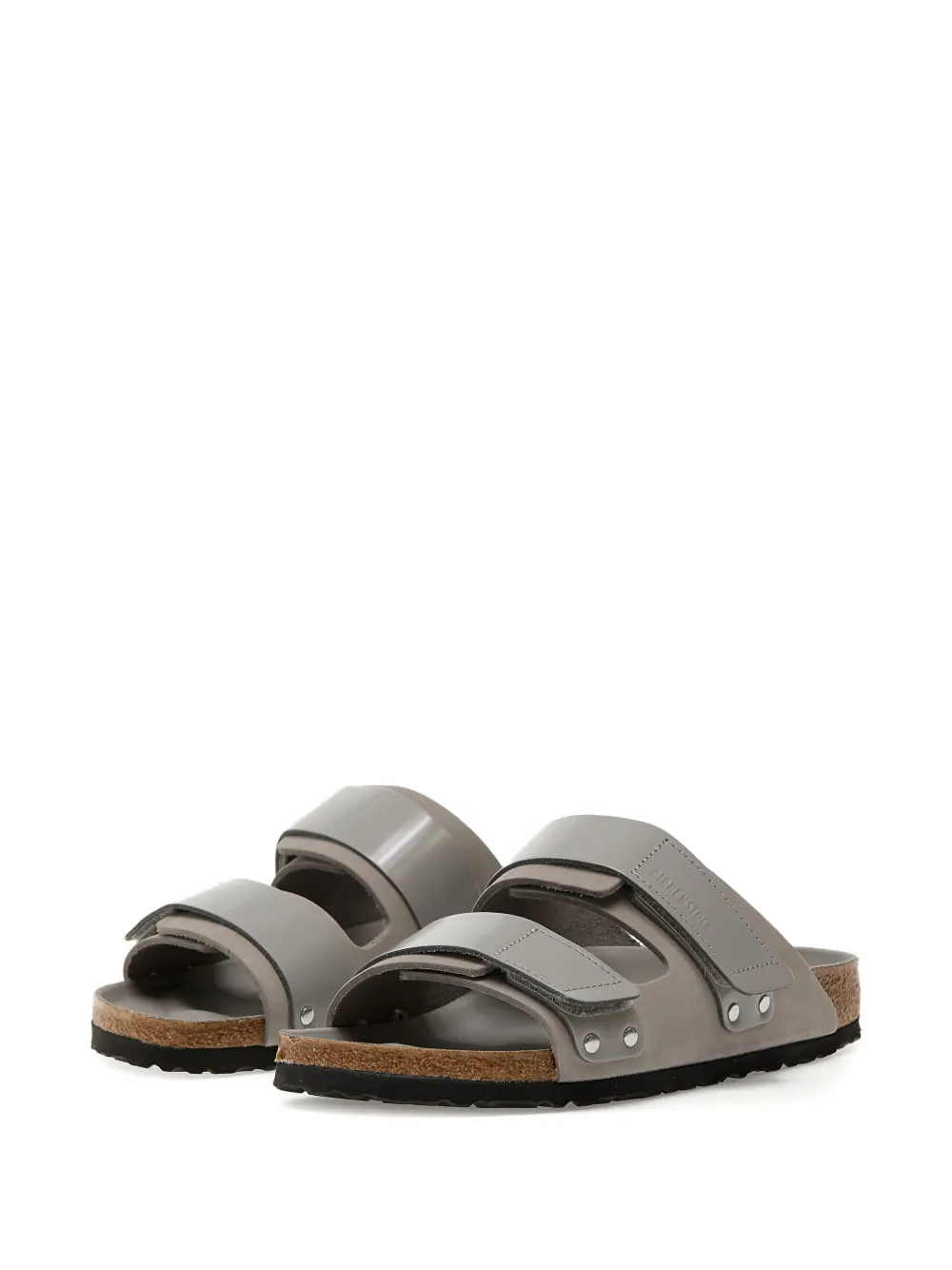 Birkenstock leather double-strap sandals Grey
