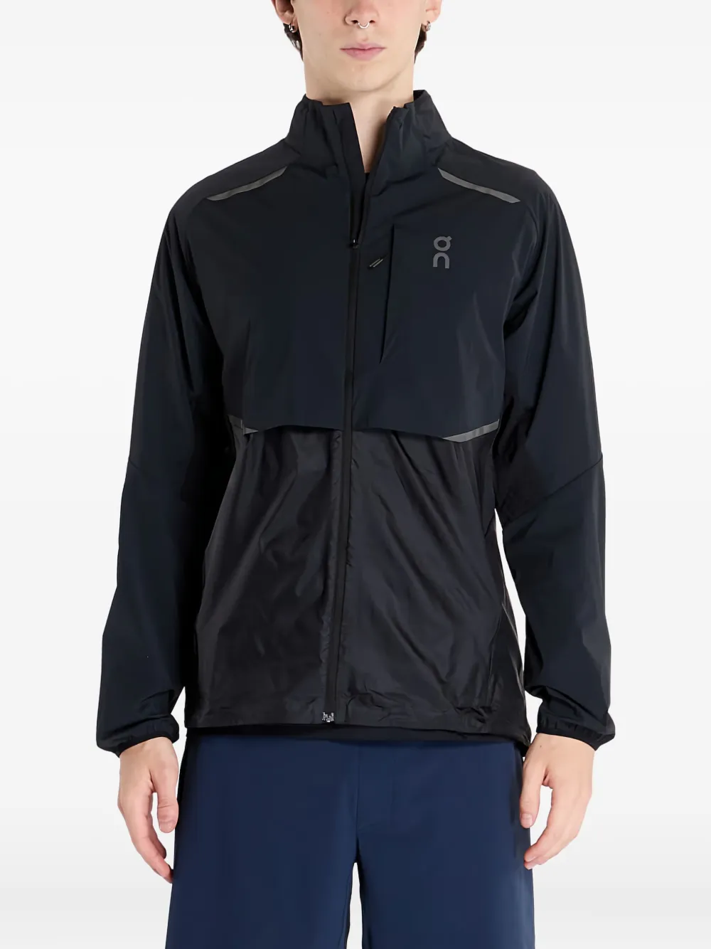 On Running On Weather zip-front panelled jacket | Black | Image 1