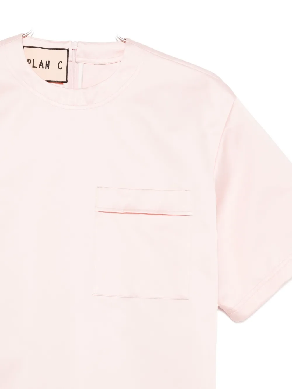 Plan C Pocket-detail Short-sleeve Mini Dress In Pink