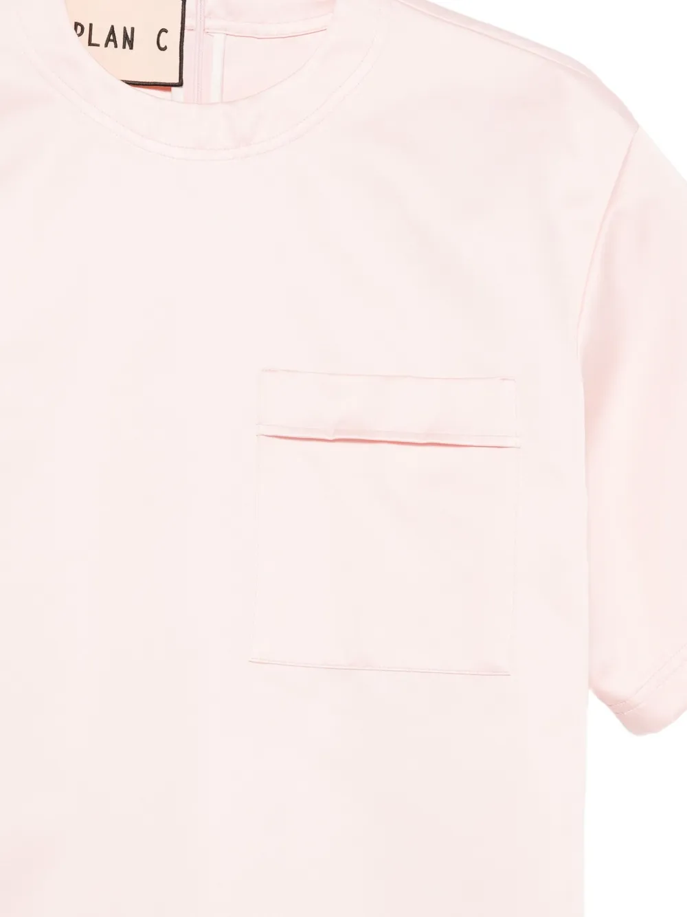 Plan C Mini-jurk met zakdetail en korte mouwen Roze