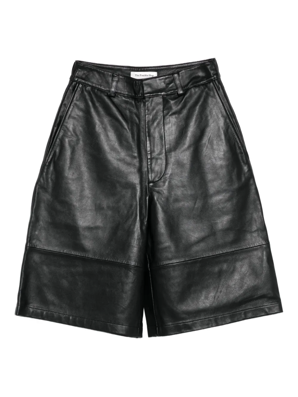The Frankie Shop leather panelled shorts – Black
