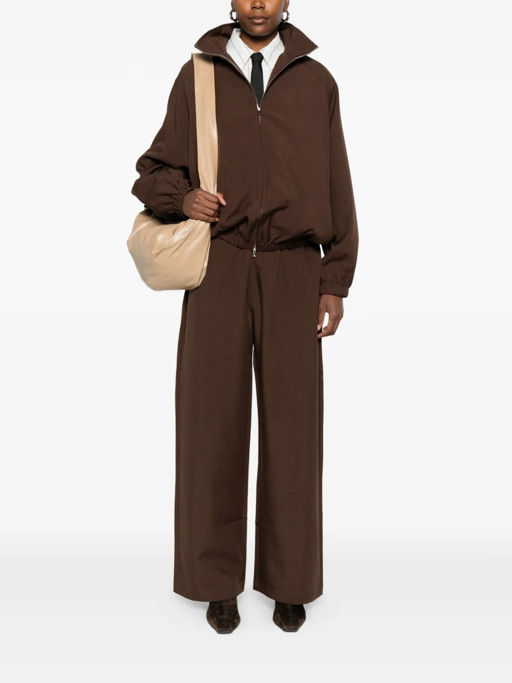 The Frankie Shop Broek met elastische taille - Bruin