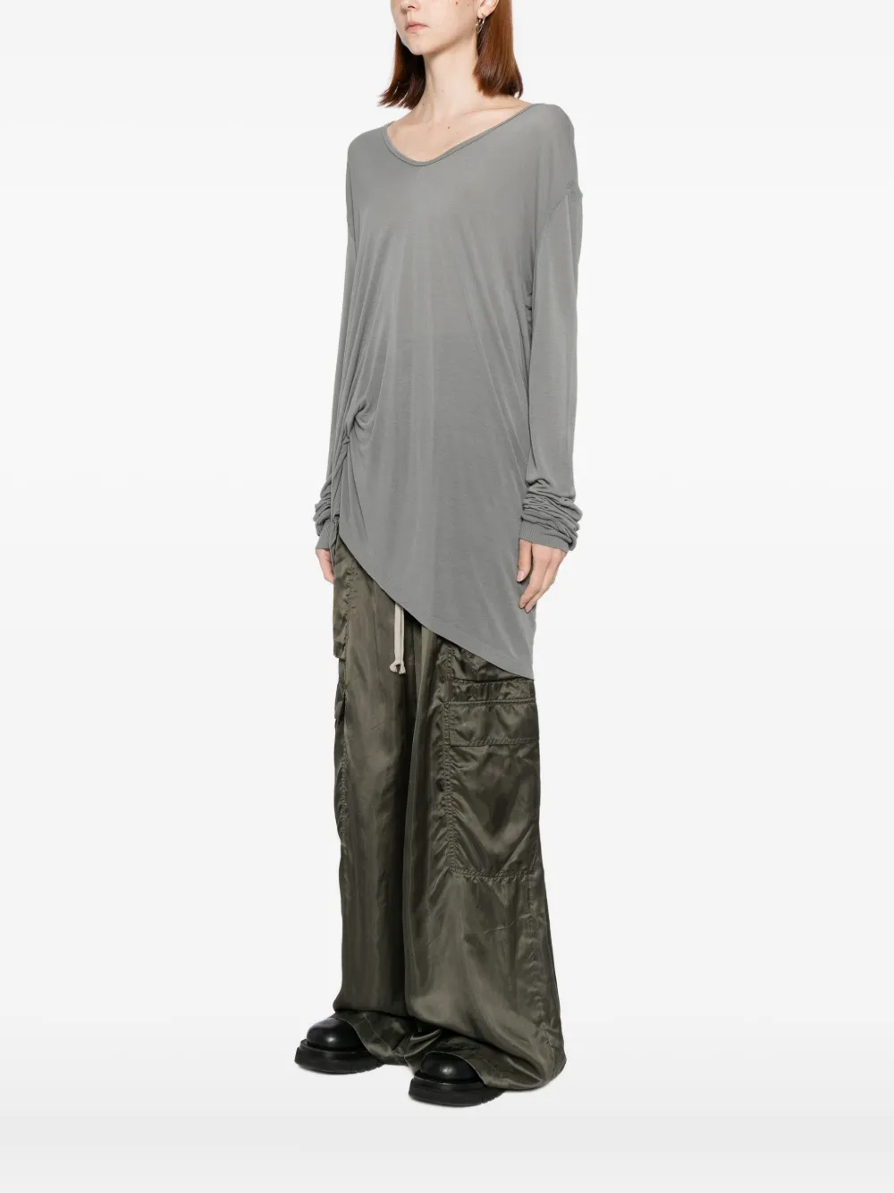 Rick Owens Hiked T-shirt In Gray