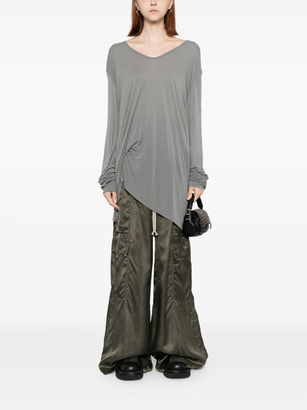 Rick Owens Hiked T-shirt In Gray