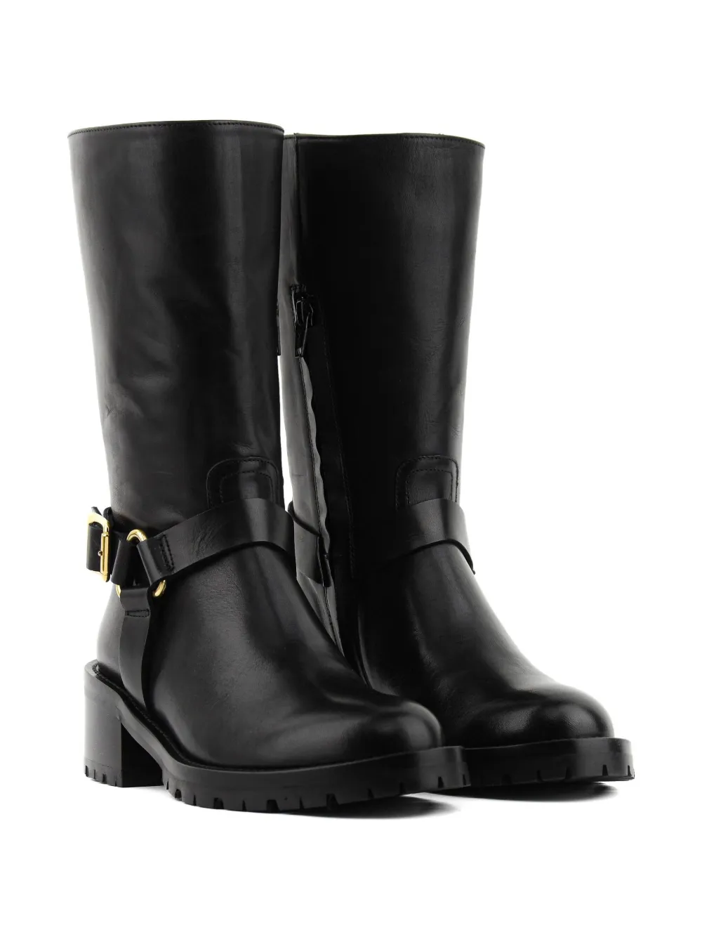 Paul Warmer buckle-strap leather boots Black