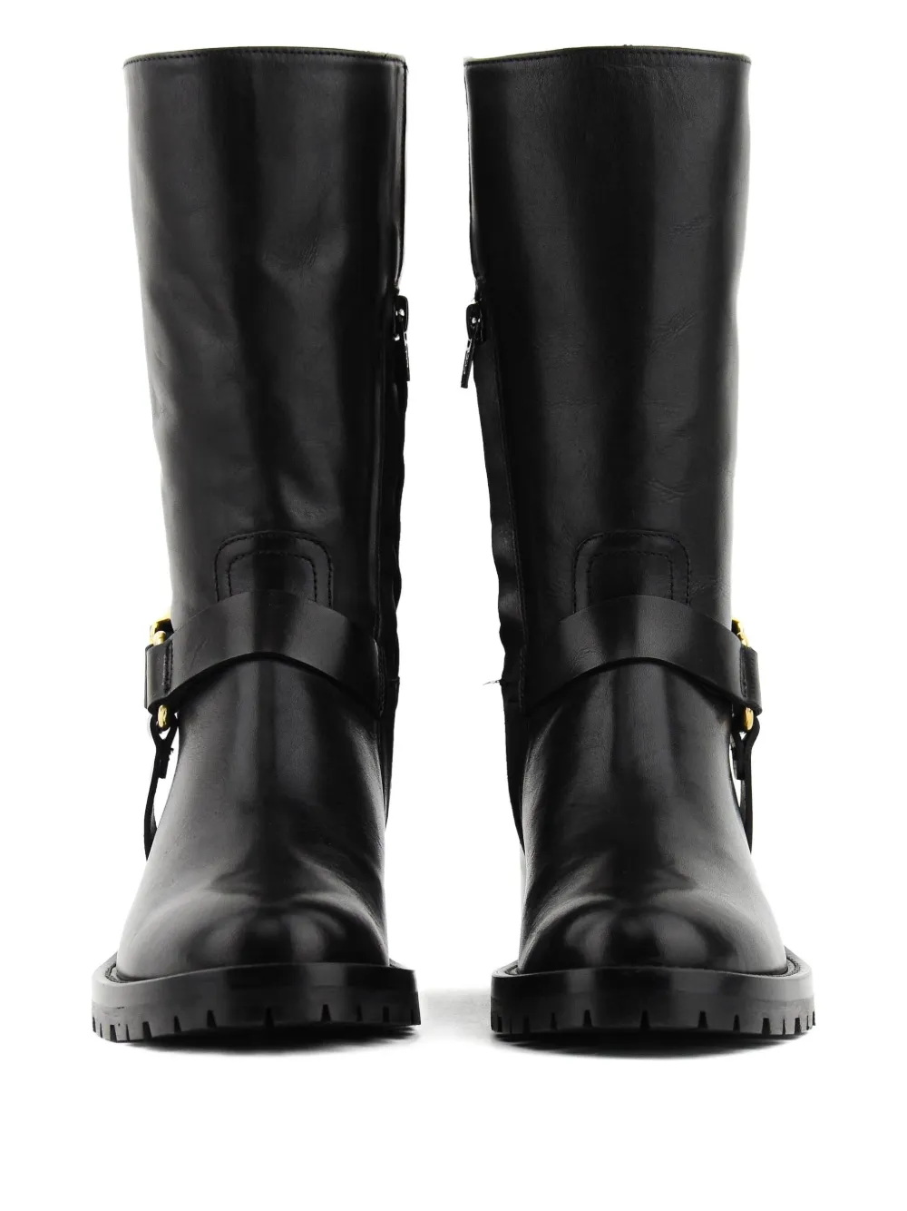Paul Warmer buckle-strap leather boots Black