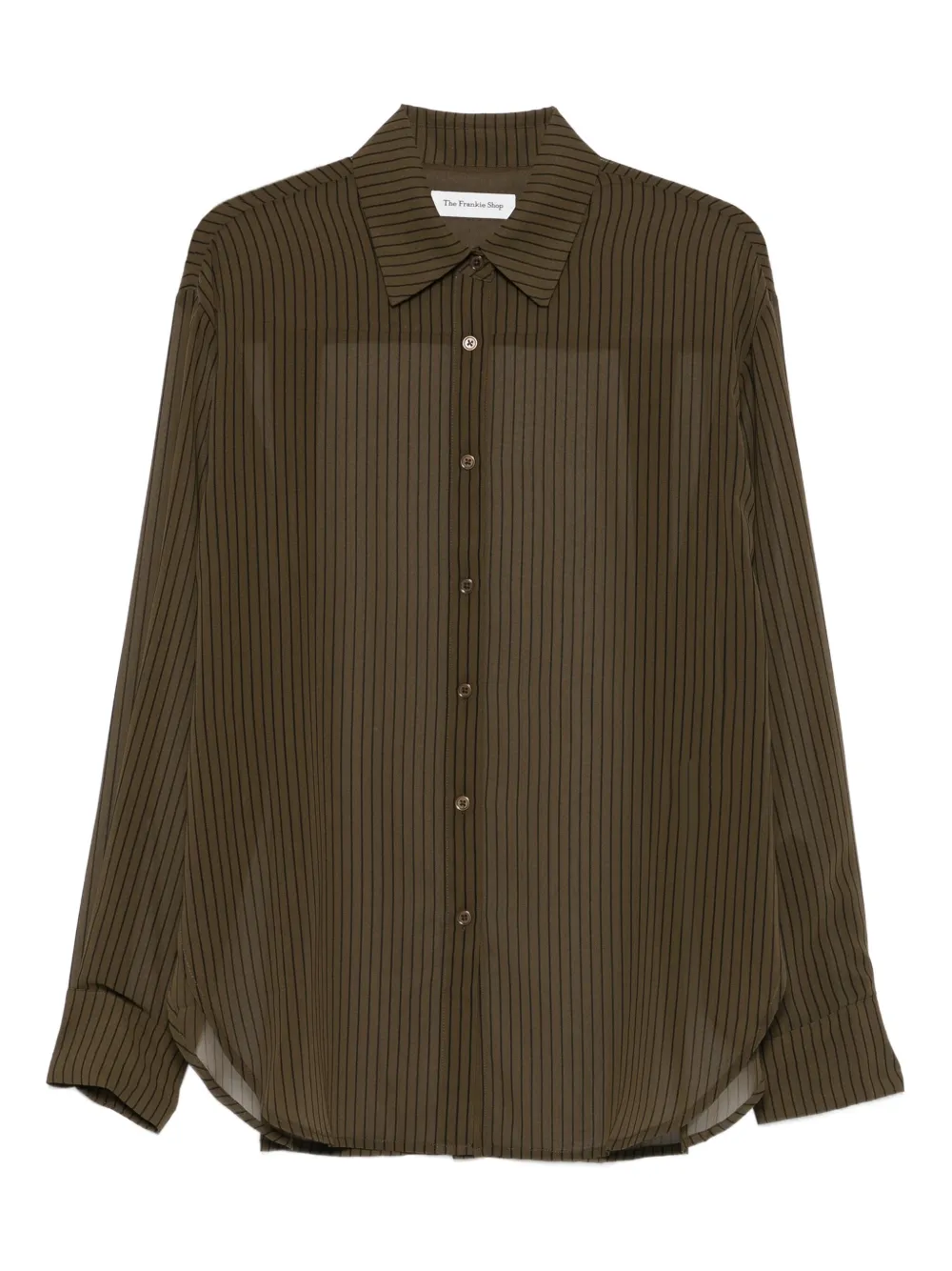 The Frankie Shop Striped Button-fastening Shirt In Green