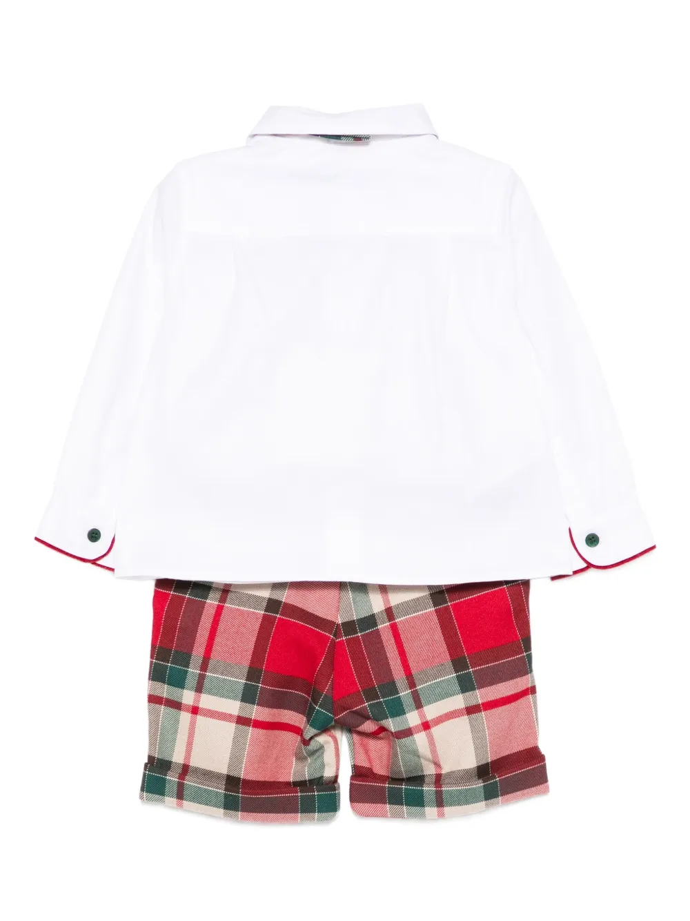 Abel & Lula Plaid Trousers (set Of Two) In Red
