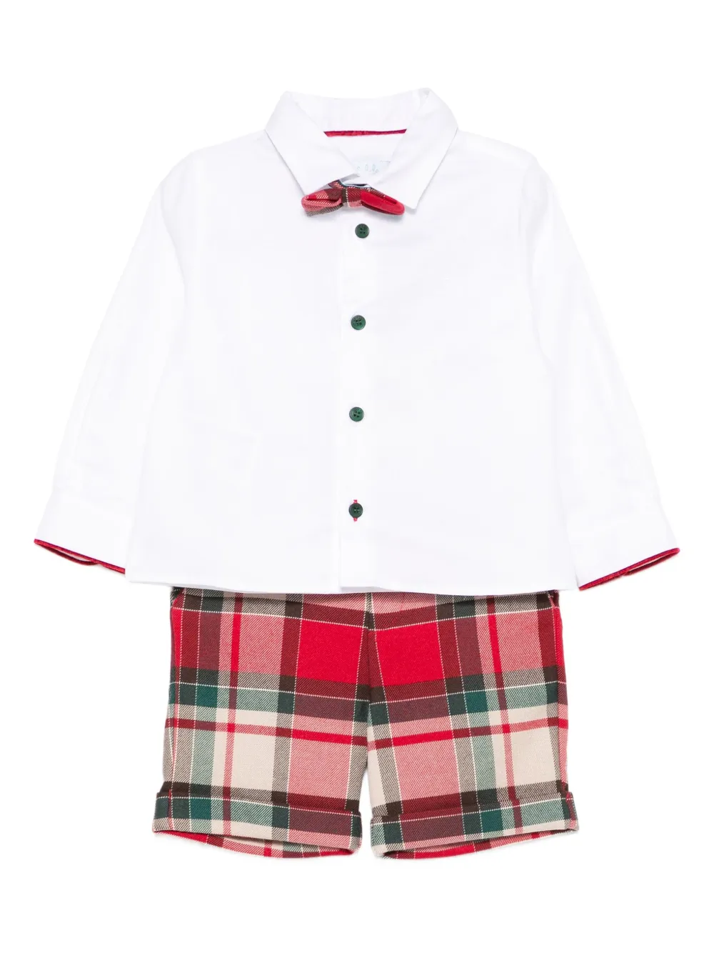 Abel & Lula Plaid Trousers (set Of Two) In Red