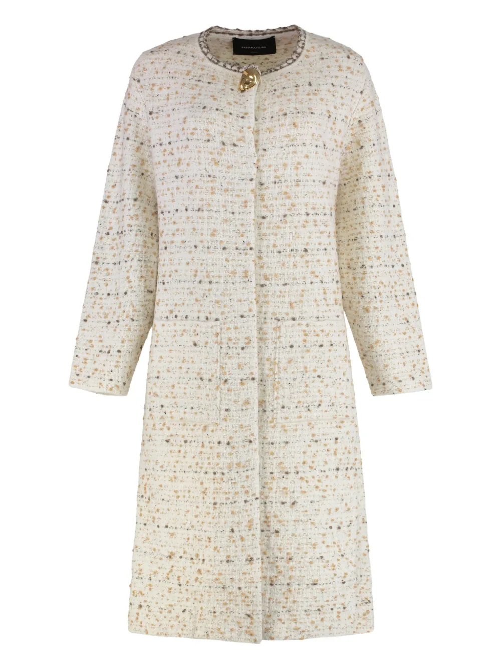 Fabiana Filippi tweed button coat | Neutrals | Image 1