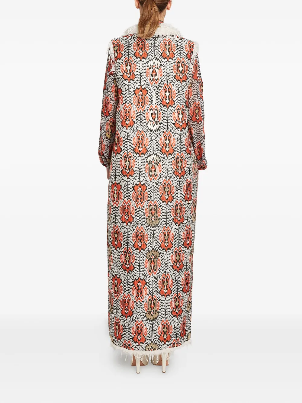 Giambattista Valli Ikat-jacquard Sleeveless Coat In Gray