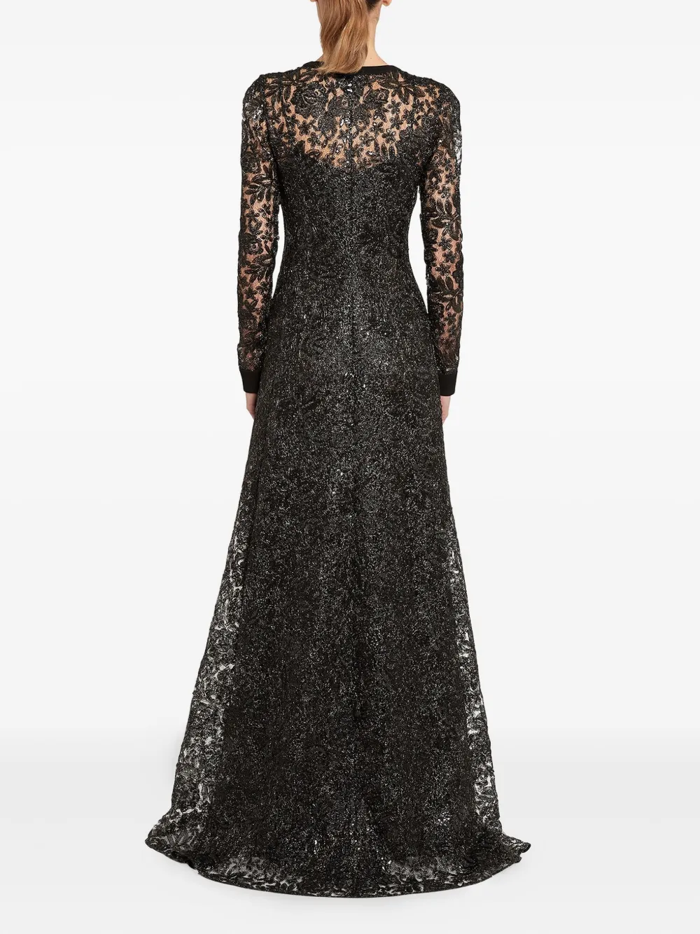 Giambattista Valli Maxikleid Mit Blumenstickerei In Black