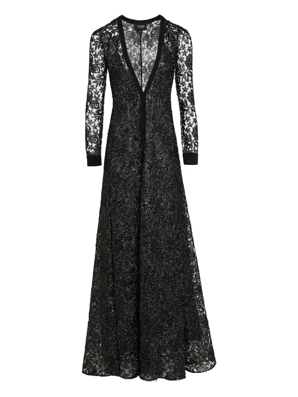 Giambattista Valli Maxikleid Mit Blumenstickerei In Black