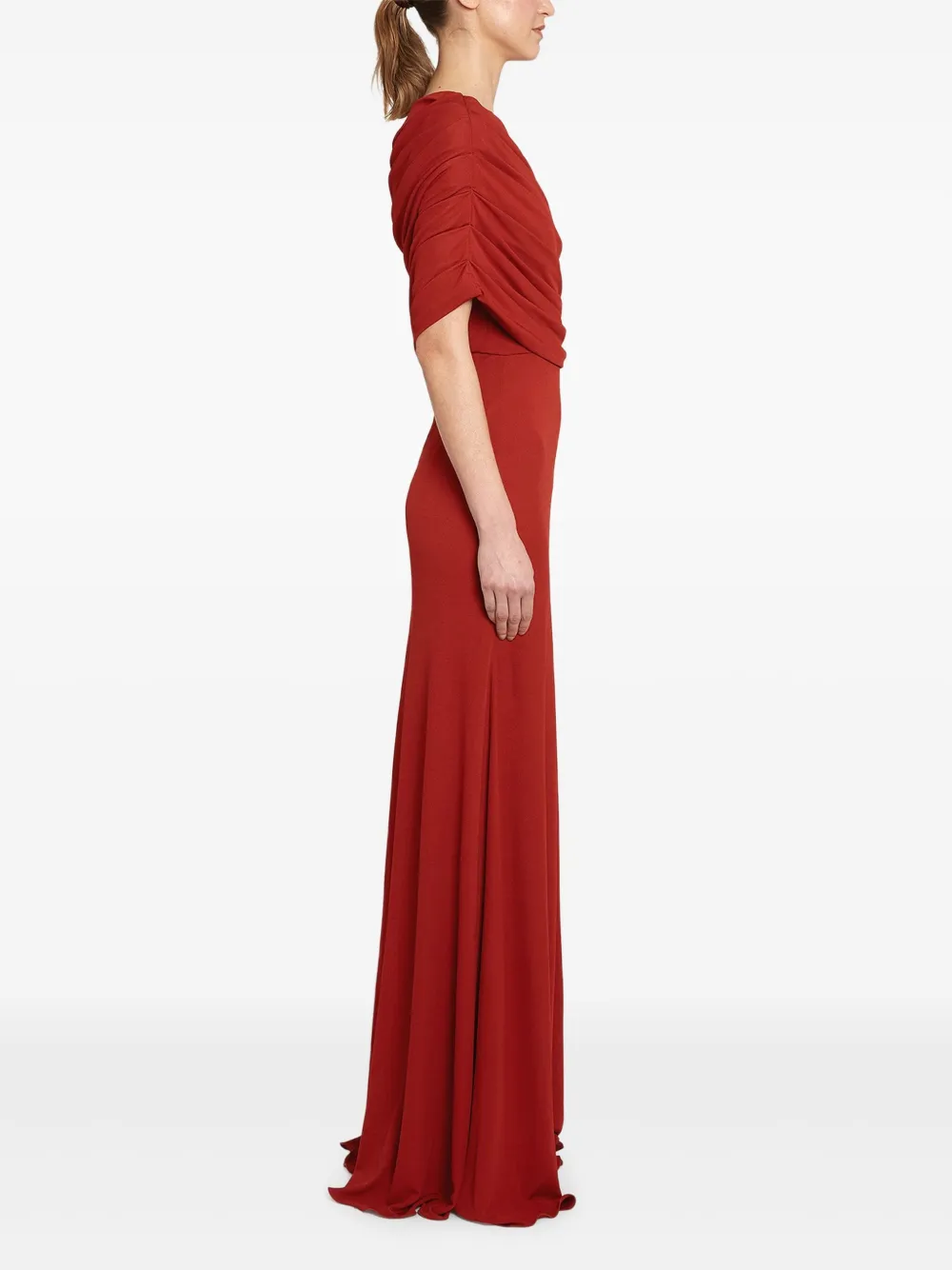 Giambattista Valli Drapiertes One-shoulder-kleid In Red