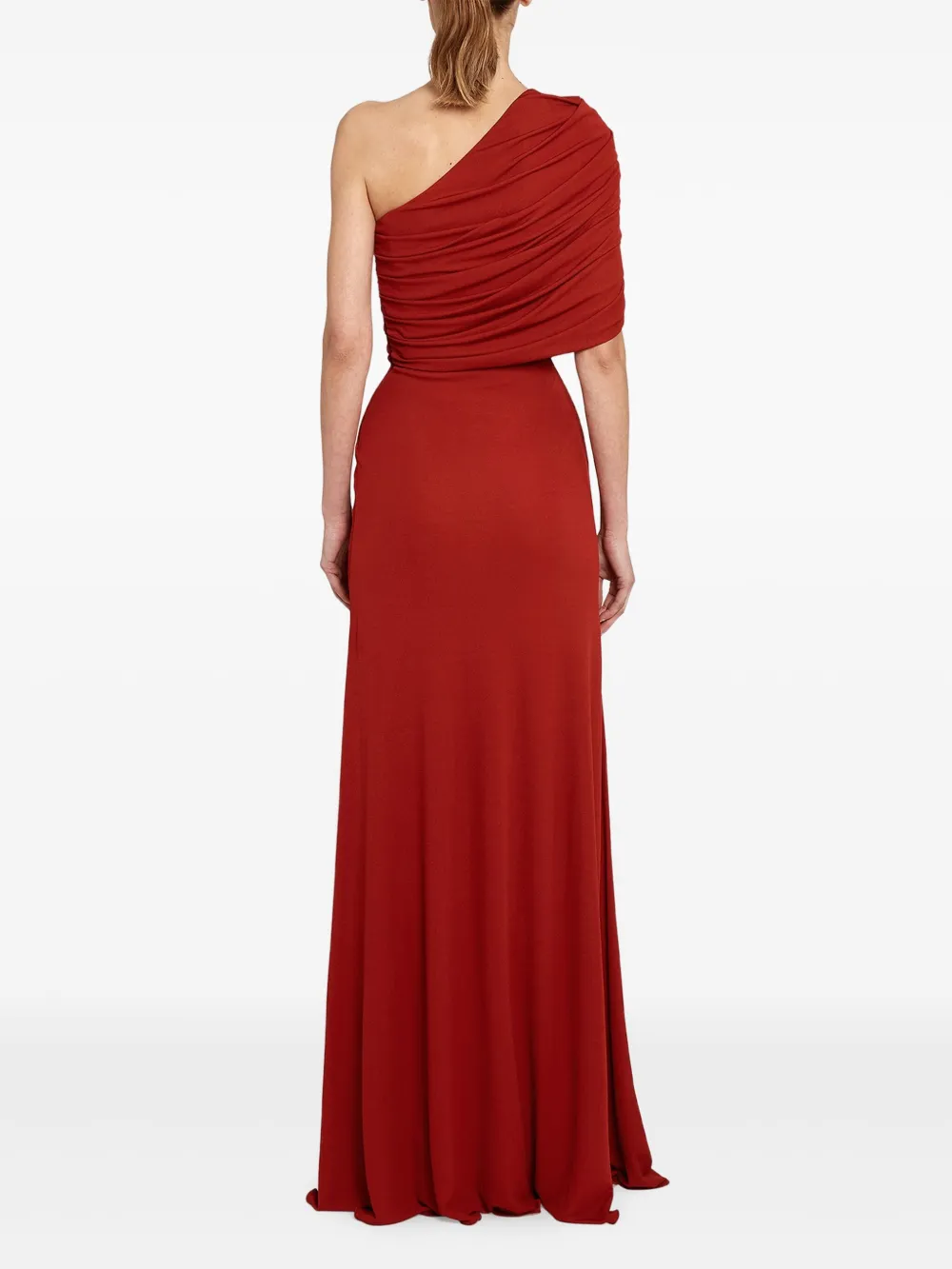 Giambattista Valli Drapiertes One-shoulder-kleid In Red
