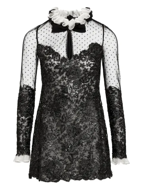 Giambattista Valli embroidered ruffled-collar dress