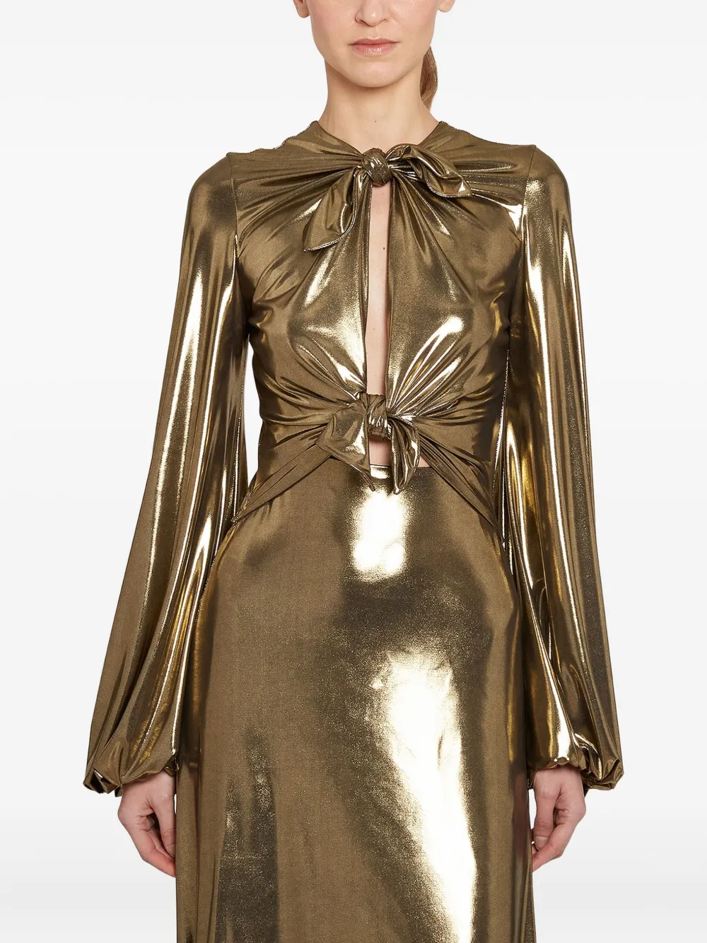 Giambattista Valli Maxikleid Mit Schleifendetail In Gold