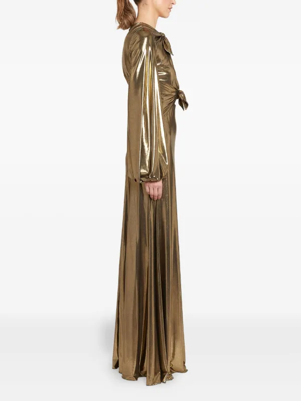 Giambattista Valli bow-detail Maxi Dress | Gold | FARFETCH
