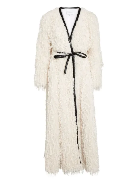 Giambattista Valli feathery-fringe wrap coat