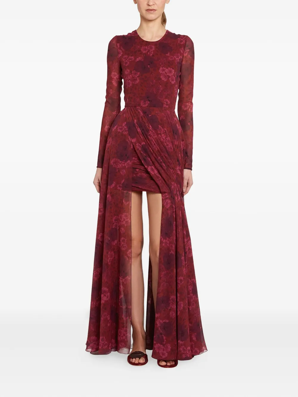 Giambattista Valli Maxi-jurk met bloemenprint - Rood