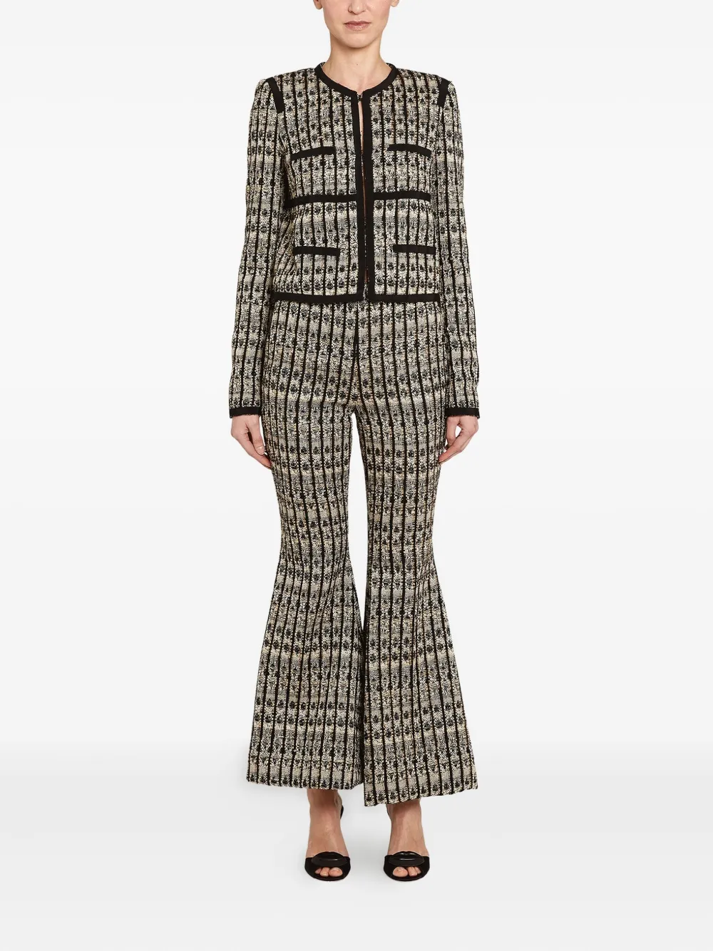 Giambattista Valli Bouclé flared broek - Beige