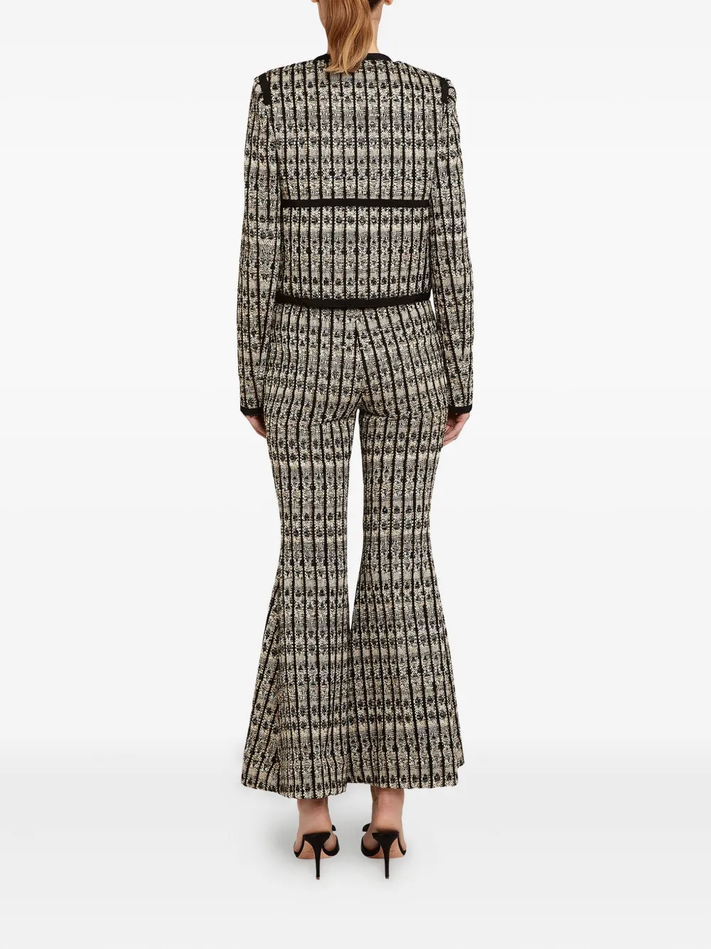 Giambattista Valli Optical Bouclé Flared Trousers In Multi