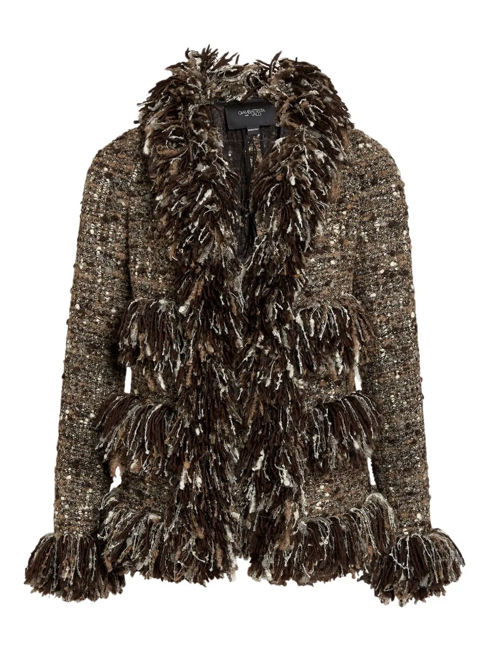 Giambattista Valli bouclé fringe jacket | Brown | Image 1