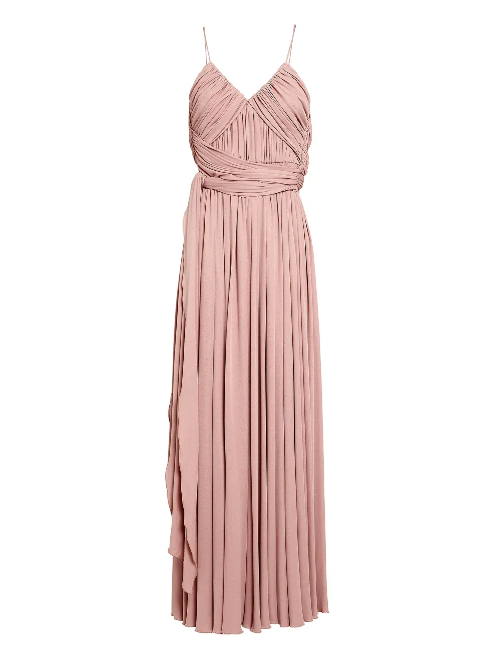 Giambattista Valli Pleated Spaghetti-straps Maxi Dress In Pink