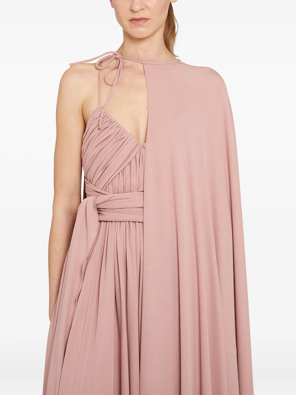 Giambattista Valli Pleated Spaghetti-straps Maxi Dress In Pink