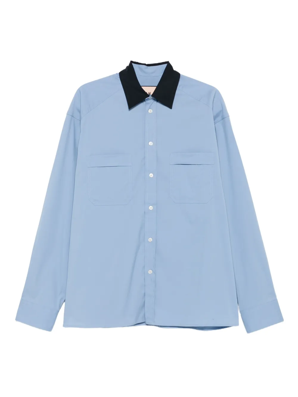 Plan C two-toned long-sleeve shirt | Blue | Image 1