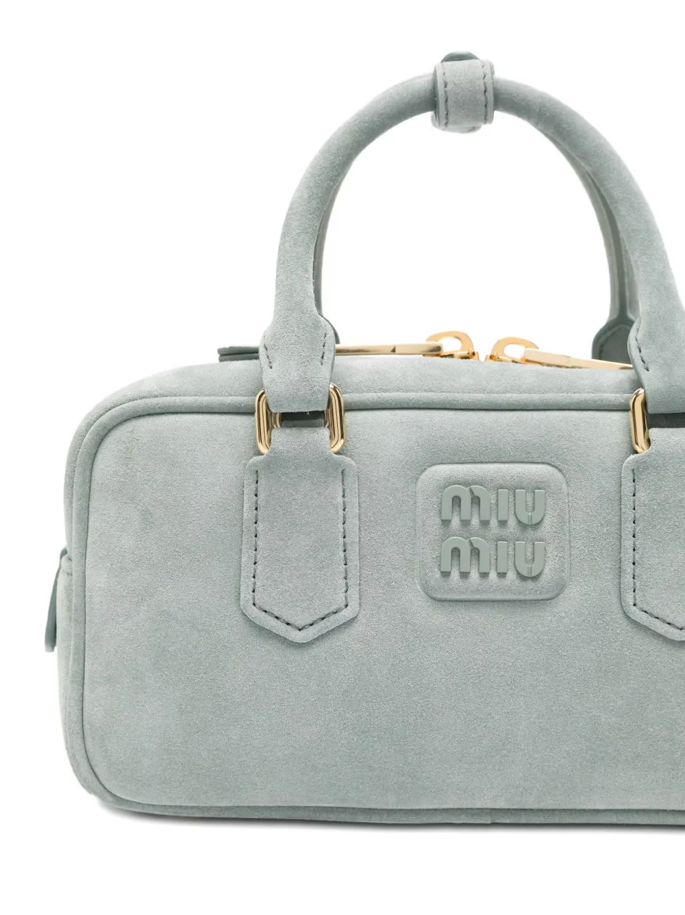 Miu Suède boekentas met handgreep Grijs